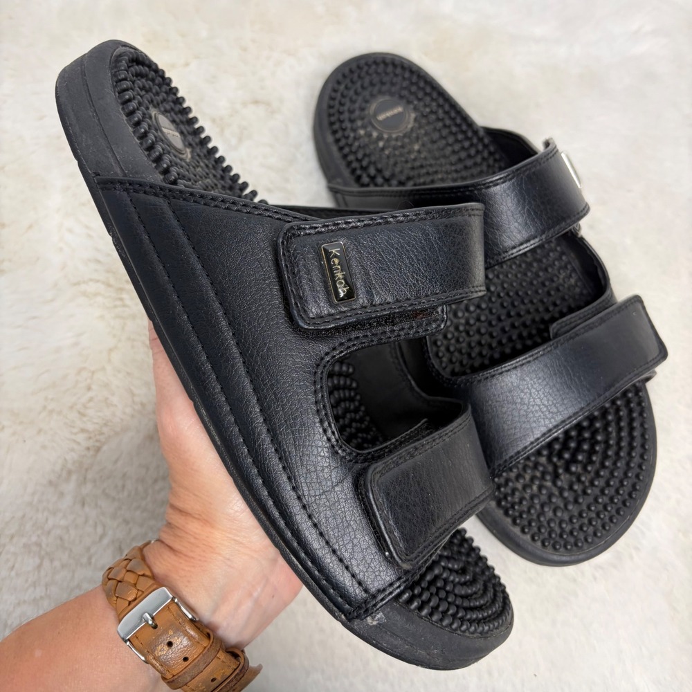 Kenkoh 2319-V Black Reflexology Massage Sandals EU 40 M7-7.5 W9-9.5  Adjustable
